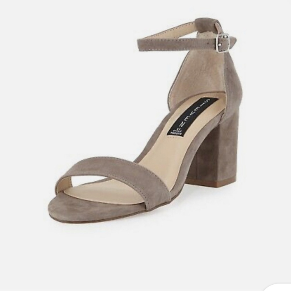 Steven by Steve Madden Vanya Taupe Leather Suede Heels Size 10 M - Open Box